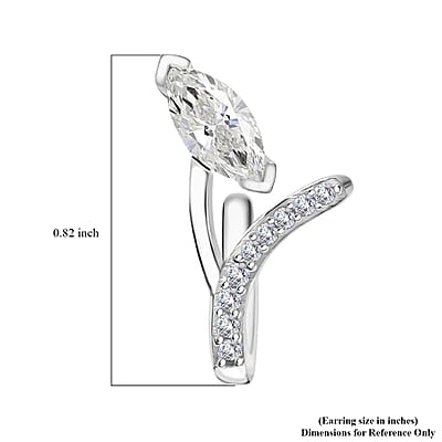 D'Joy Moissanite 1.25 ctw Earrings in Platinum Over Sterling Silver 