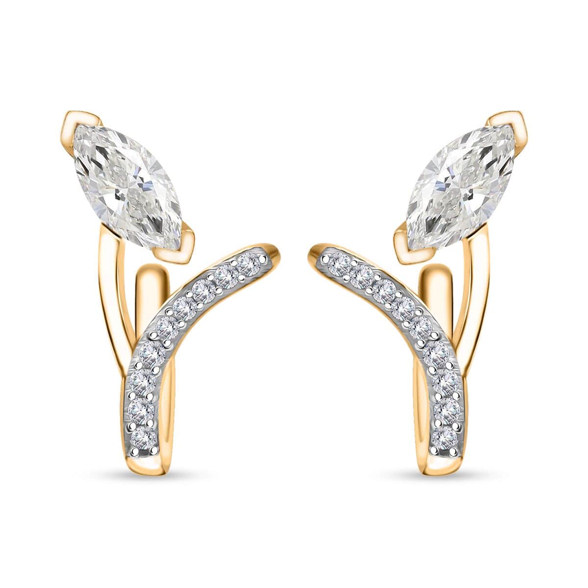 Moissanite 1.25 ctw Earrings in Vermeil Yellow Gold Over Sterling Silver  image number 0