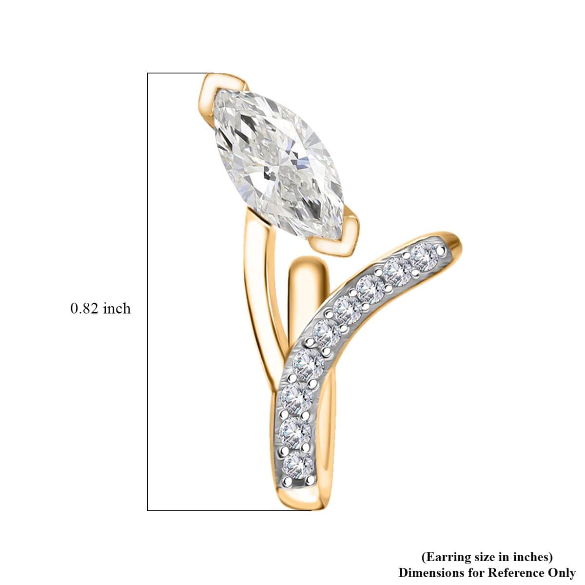 Moissanite 1.25 ctw Earrings in Vermeil Yellow Gold Over Sterling Silver  image number 5