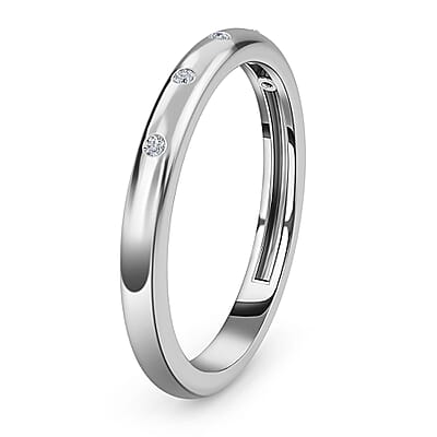 Diamond Accent Ring in Platinum Over Sterling Silver (Size 6) 0.05 ctw