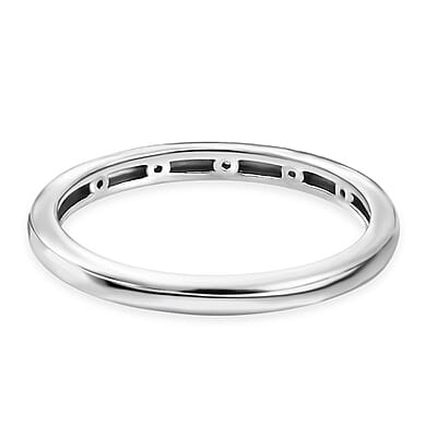 Diamond Accent Ring in Platinum Over Sterling Silver (Size 6) 0.05 ctw