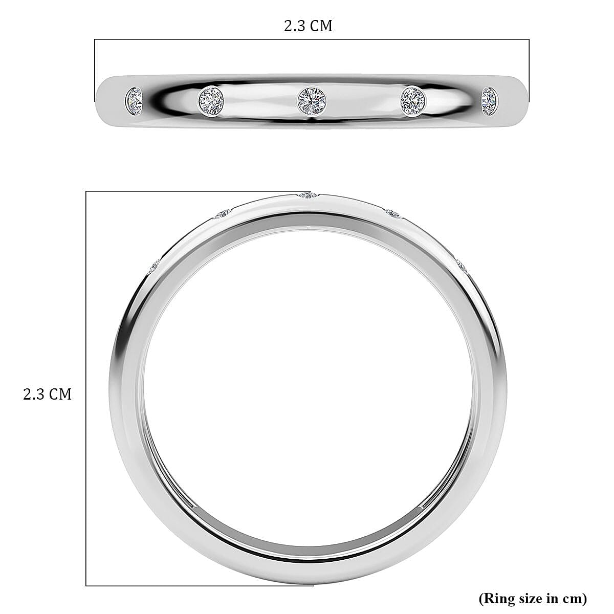 Diamond Accent Ring in Platinum Over Sterling Silver (Size 6) 0.05 ctw