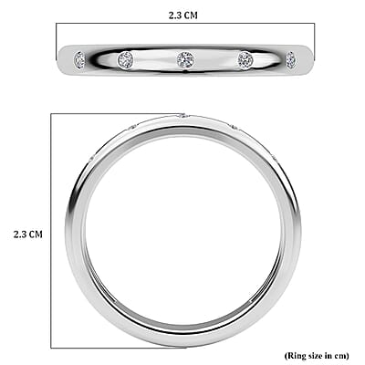 Diamond Accent Ring in Platinum Over Sterling Silver (Size 6) 0.05 ctw