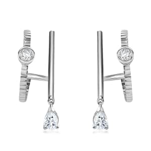 Moissanite 2.50 ctw Earrings in Platinum Over Sterling Silver 