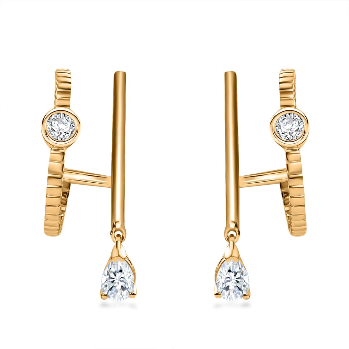 Moissanite 2.50 ctw Earrings in Vermeil Yellow Gold Over Sterling Silver  image number 0