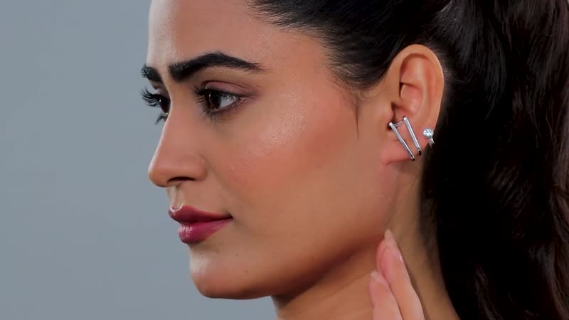Moissanite 0.50 ctw Earrings in Platinum Over Sterling Silver