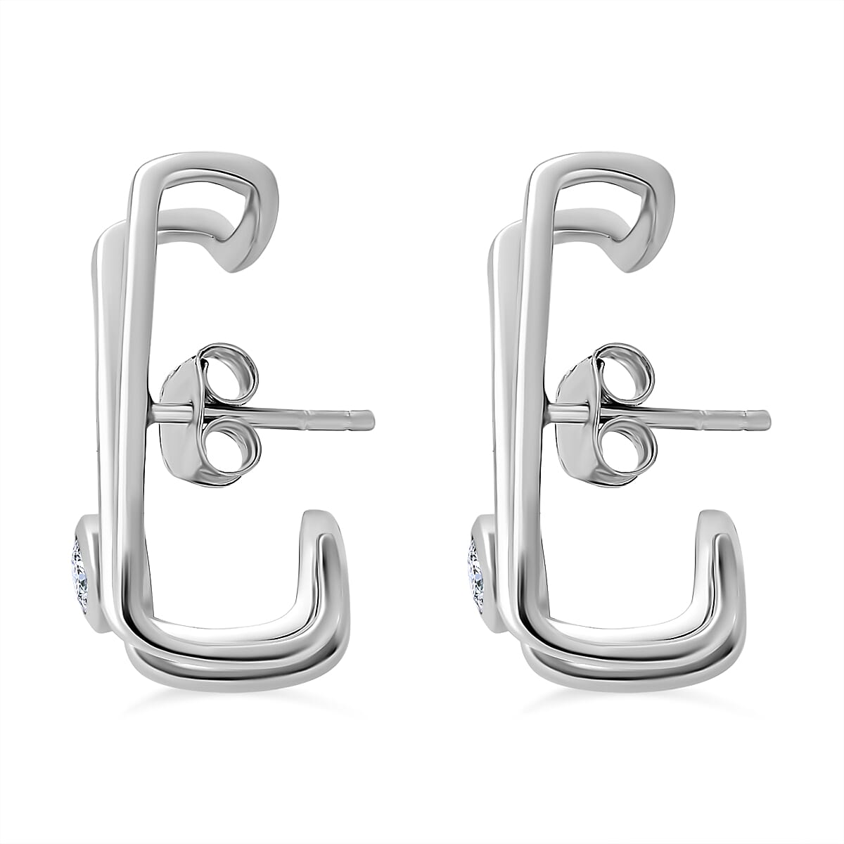 Moissanite 0.50 ctw Earrings in Platinum Over Sterling Silver