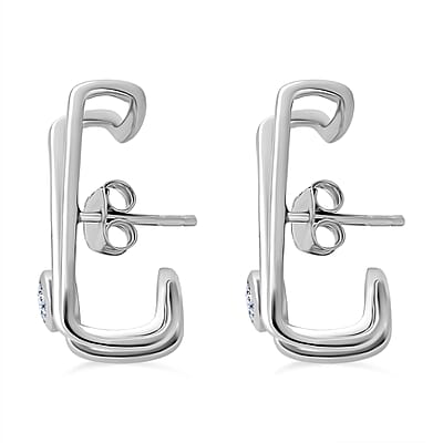 Moissanite 0.50 ctw Earrings in Platinum Over Sterling Silver