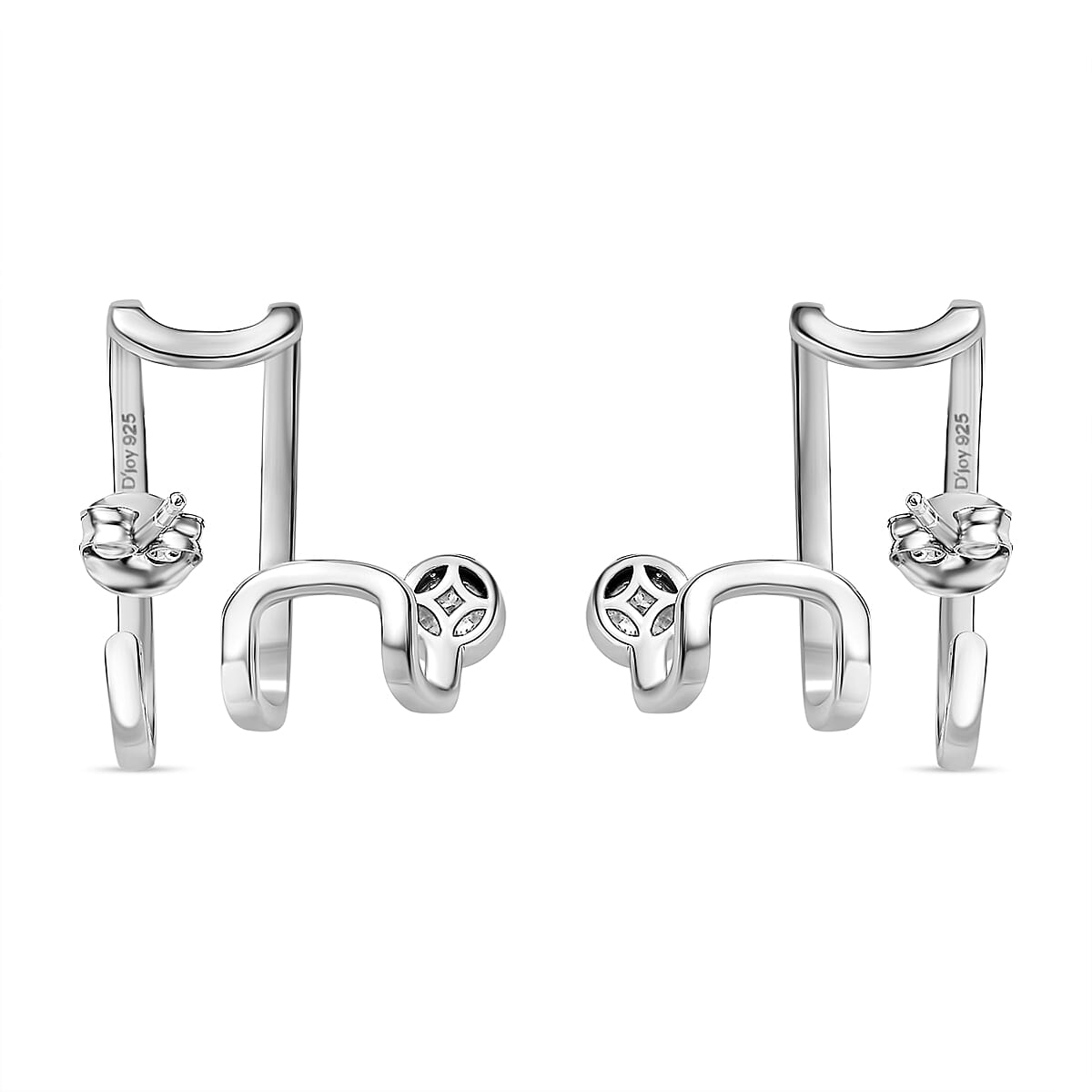 Moissanite 0.50 ctw Earrings in Platinum Over Sterling Silver
