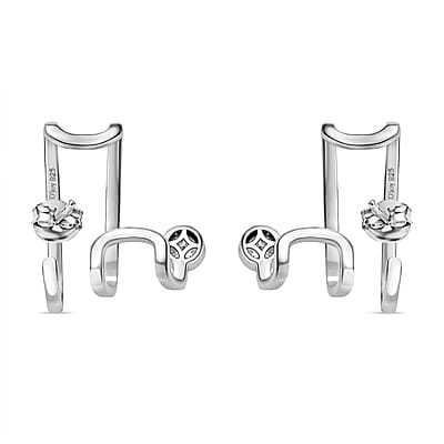 Moissanite 0.50 ctw Earrings in Platinum Over Sterling Silver