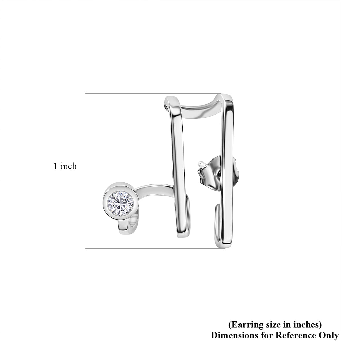 Moissanite 0.50 ctw Earrings in Platinum Over Sterling Silver