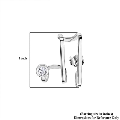 Moissanite 0.50 ctw Earrings in Platinum Over Sterling Silver