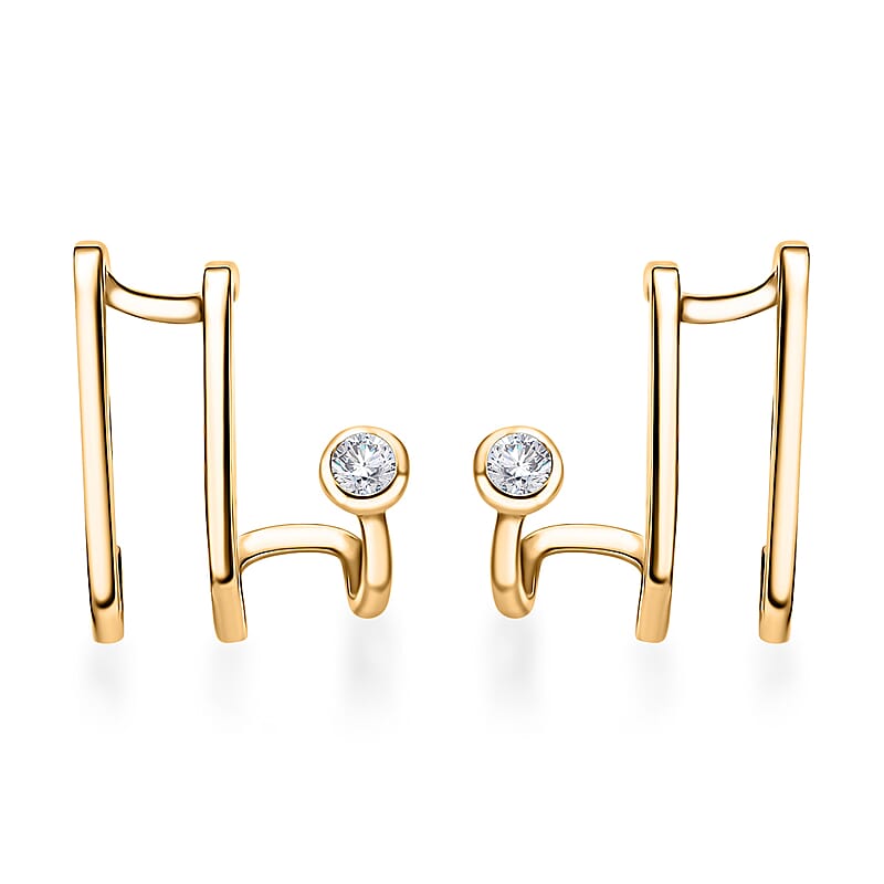 Moissanite 2.00 ctw Fancy Earrings in Vermeil Yellow Gold Over Sterling Silver