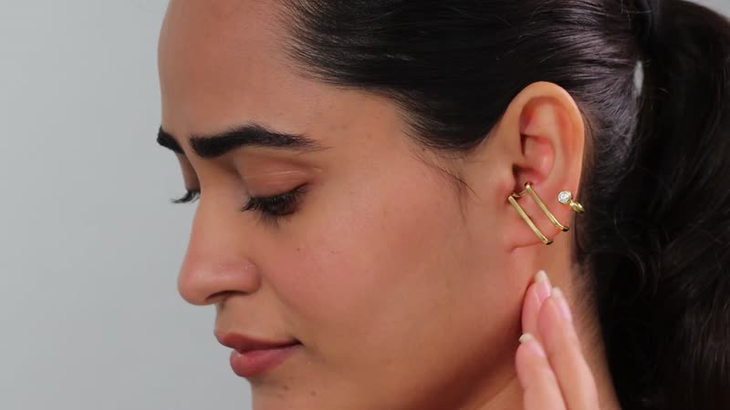 Moissanite 2.00 ctw Fancy Earrings in Vermeil Yellow Gold Over Sterling Silver