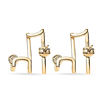 Moissanite 2.00 ctw Fancy Earrings in Vermeil Yellow Gold Over Sterling Silver