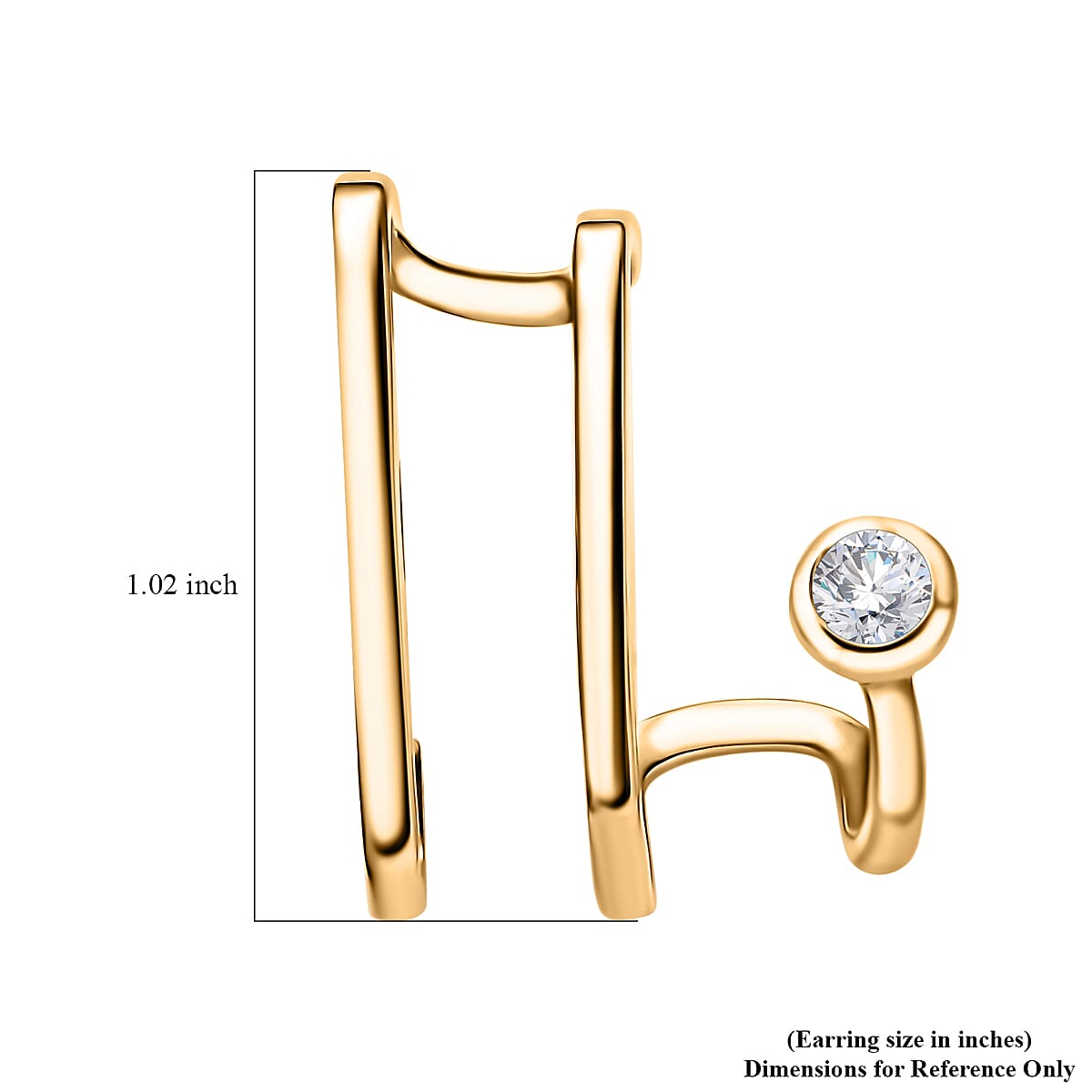 Moissanite 2.00 ctw Fancy Earrings in Vermeil Yellow Gold Over Sterling Silver