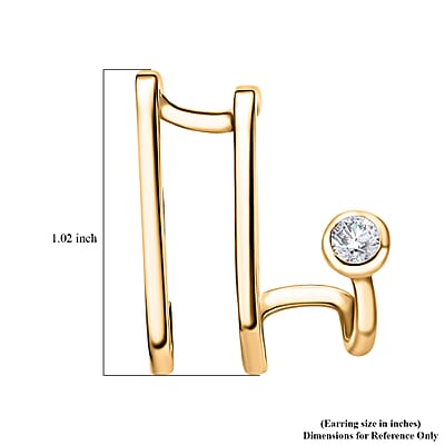 Moissanite 2.00 ctw Fancy Earrings in Vermeil Yellow Gold Over Sterling Silver