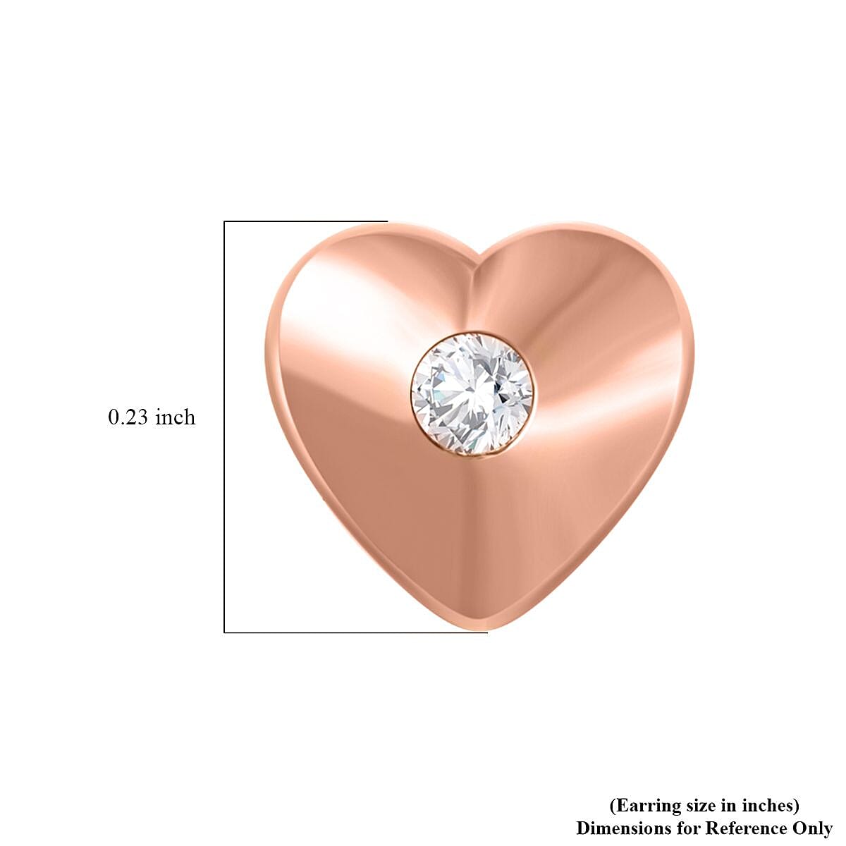 Diamond Accent Heart Stud Earrings in Vermeil Rose Gold Over Sterling Silver image number 4