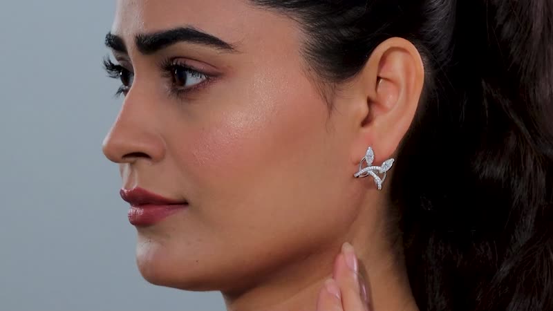 Moissanite 2.55 ctw Earrings in Platinum Over Sterling Silve