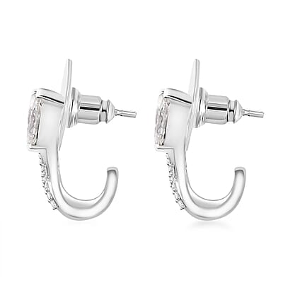 D'Joy Moissanite 2.55 ctw Earrings in Platinum Over Sterling Silver 