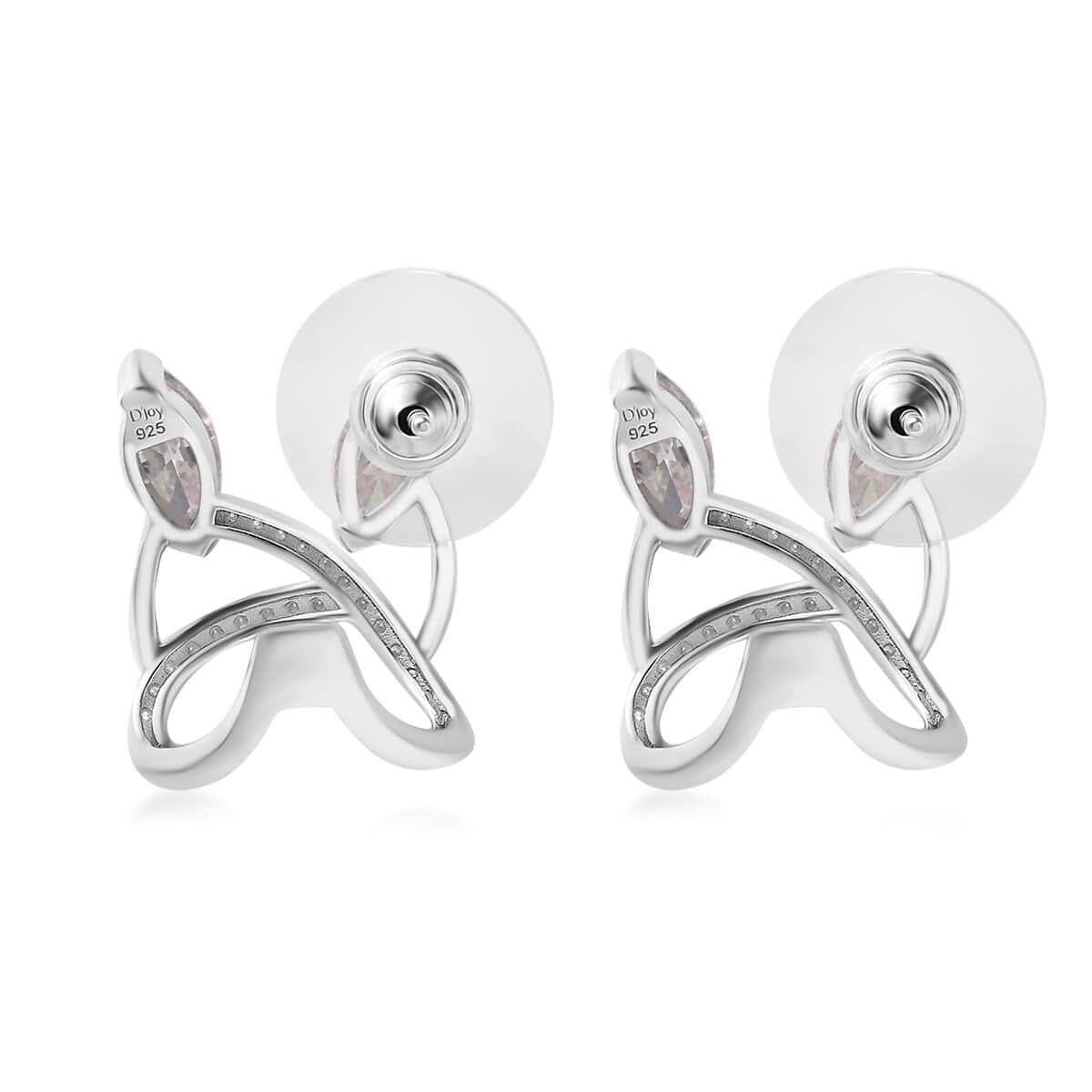 Moissanite 2.55 ctw Earrings in Platinum Over Sterling Silver  image number 4