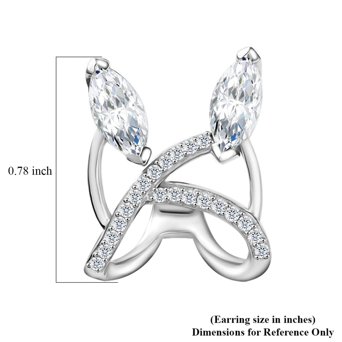 Moissanite 2.55 ctw Earrings in Platinum Over Sterling Silver  image number 5