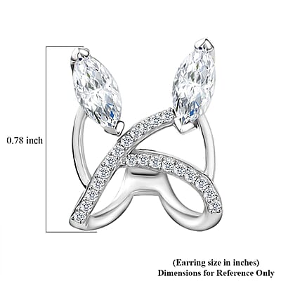 D'Joy Moissanite 2.55 ctw Earrings in Platinum Over Sterling Silver 