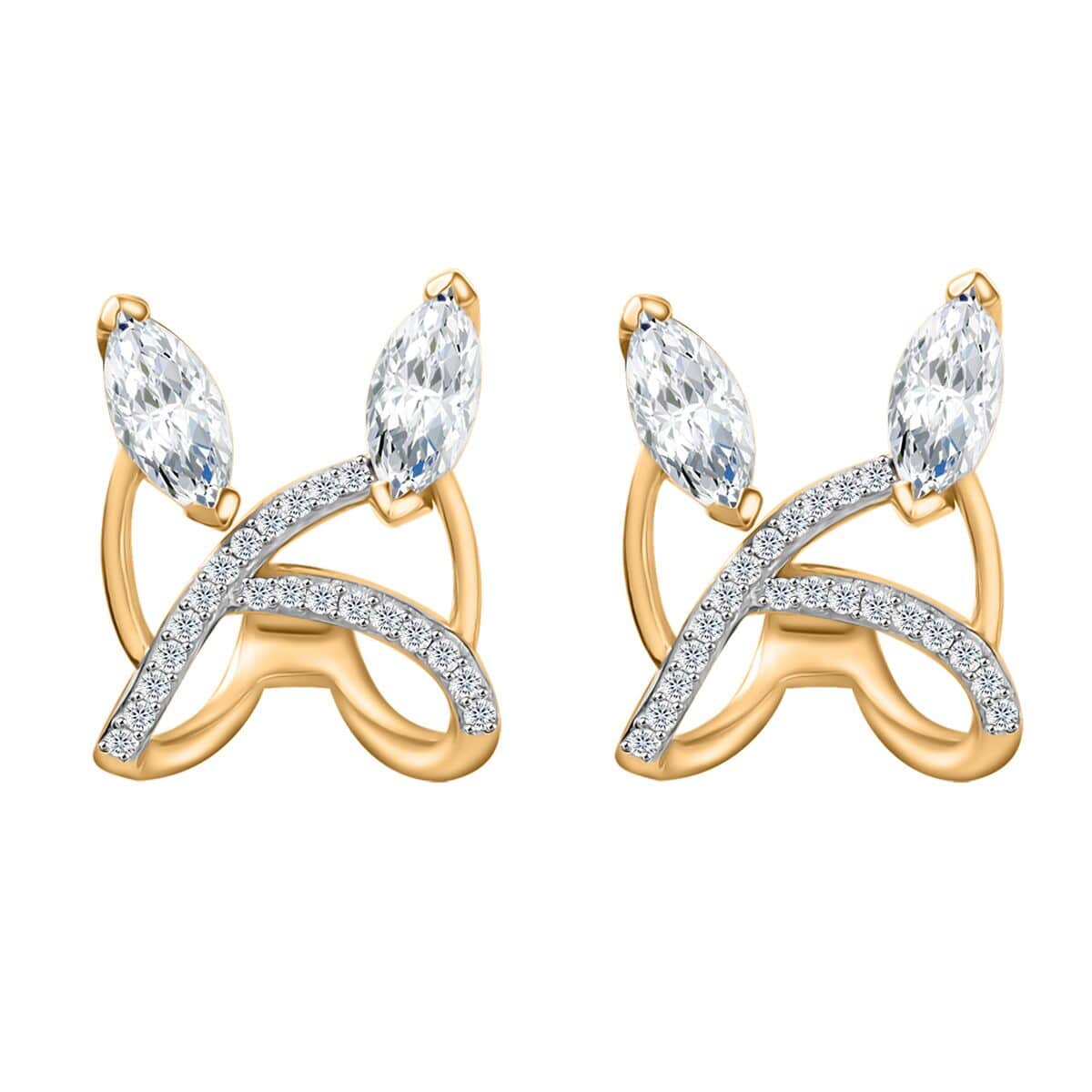 Moissanite 2.55 ctw Earrings in Vermeil Yellow Gold Over Sterling Silver  image number 0