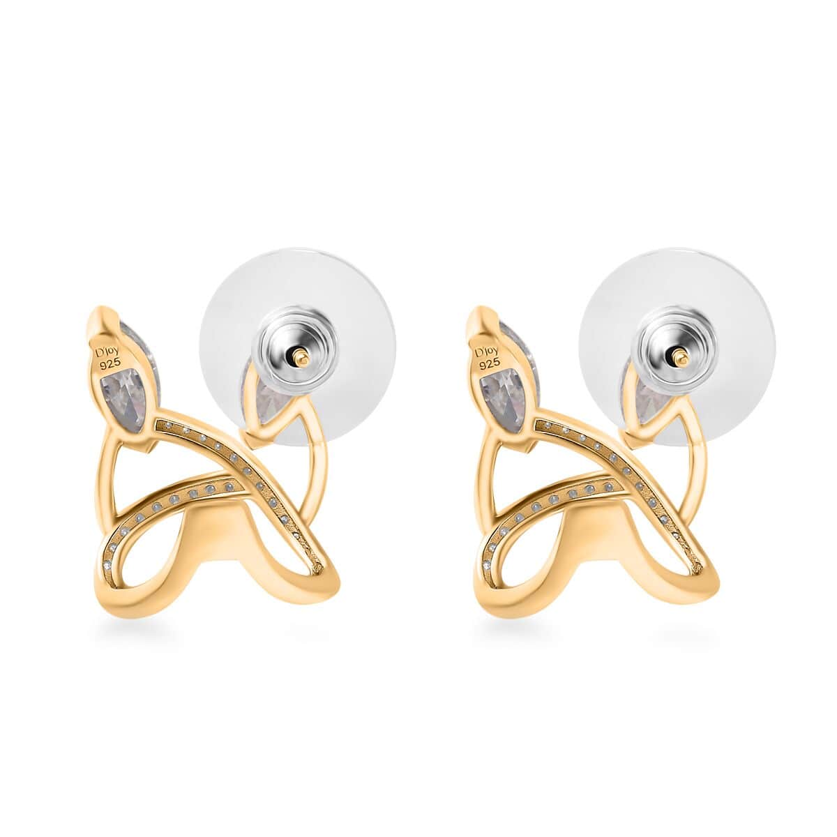 Moissanite 2.55 ctw Earrings in Vermeil Yellow Gold Over Sterling Silver  image number 4