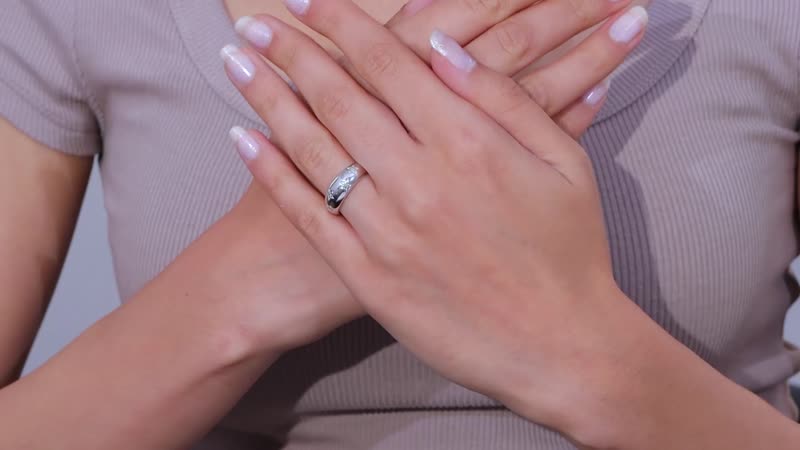 Diamond Ring in Platinum Over Sterling Silver 0.05 ctw