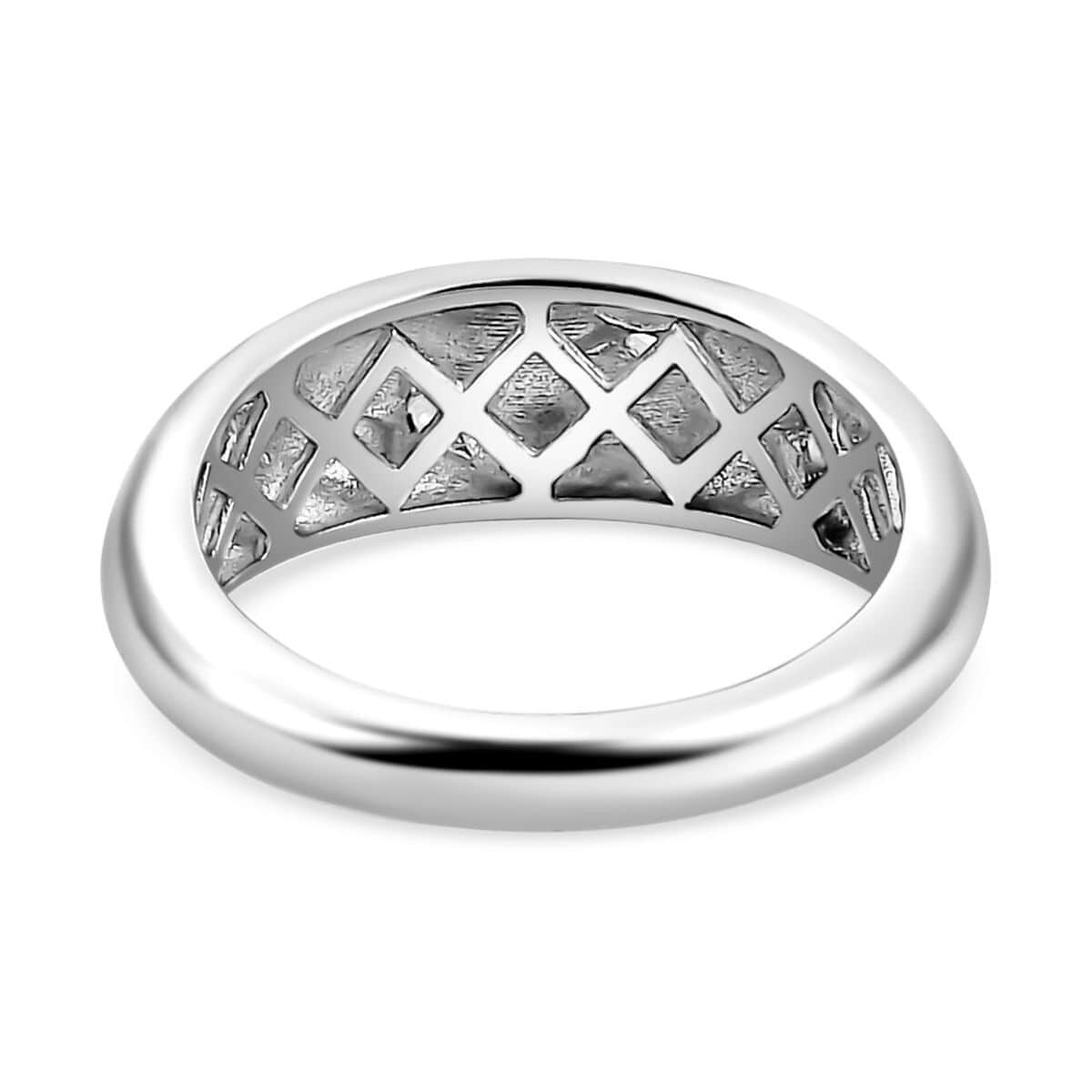 Diamond Bold Stars Band Ring in Platinum Over Sterling Silver (Size 7.0) 0.05 ctw image number 4