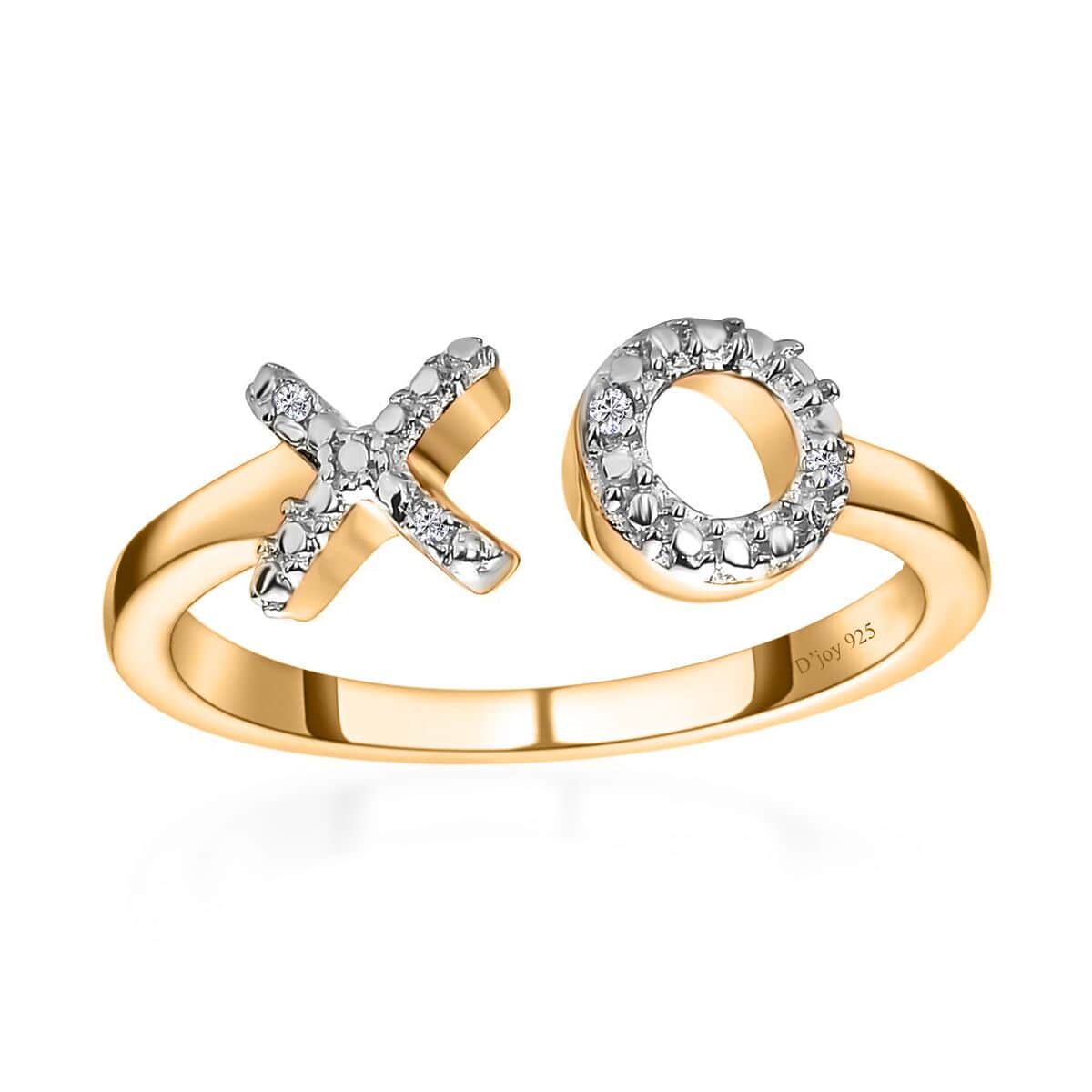 Diamond Accent XO Open Band Ring in Vermeil Yellow Gold Over Sterling Silver (Size 6.0) image number 0