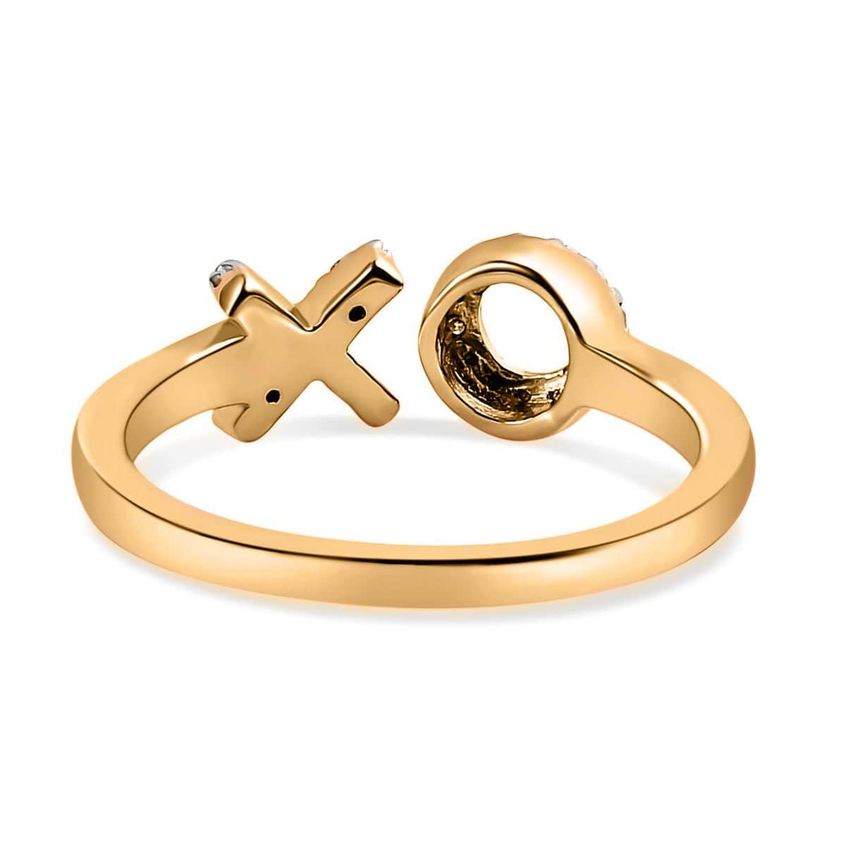 Diamond Accent XO Open Band Ring in Vermeil Yellow Gold Over Sterling Silver (Size 6.0) image number 4