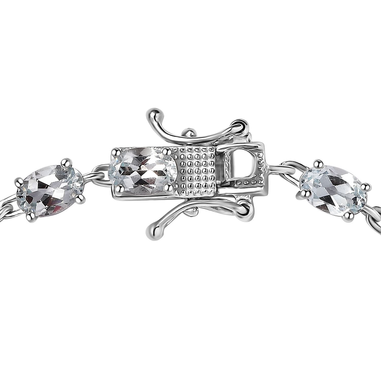 Blue Topaz Bracelet in Platinum Over Sterling Silver (6.50 In) 9.90 ctw