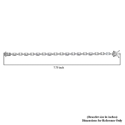 Blue Topaz Bracelet in Platinum Over Sterling Silver (6.50 In) 9.90 ctw