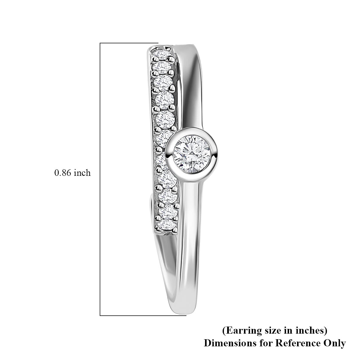Moissanite Multi Row Earrings in Platinum Over Sterling Silver 0.65 ctw