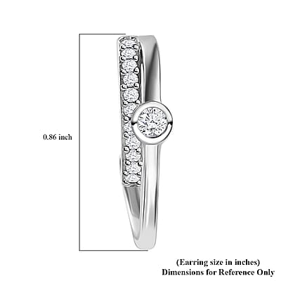 Moissanite Multi Row Earrings in Platinum Over Sterling Silver 0.65 ctw