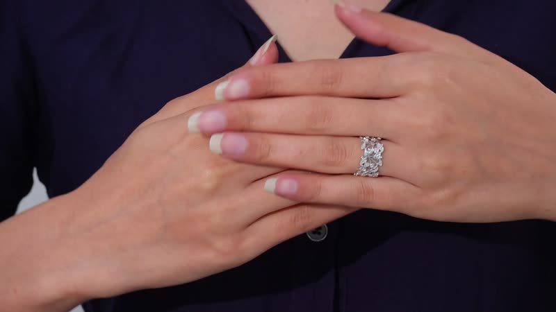 White Diamond Accent Filigree Ring in Sterling Silver