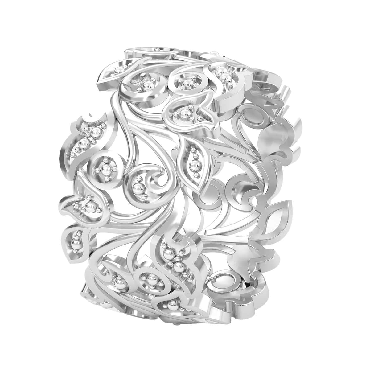 White Diamond Accent Ring in Platinum Over Sterling Silver (Size 6.0) image number 3