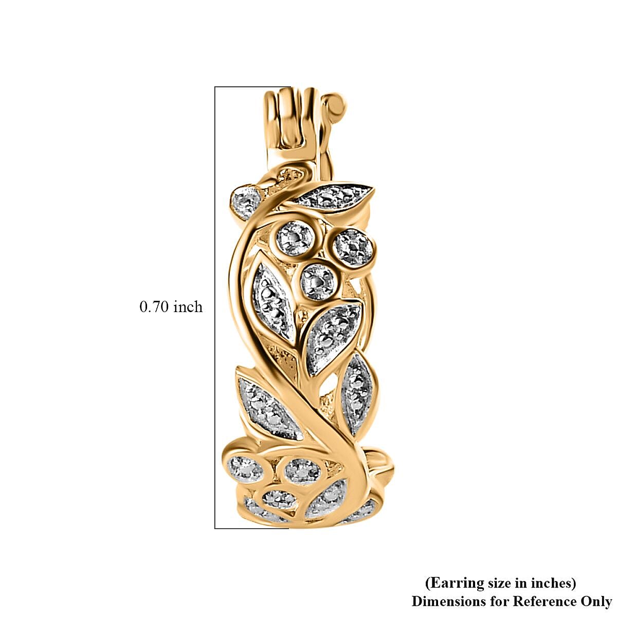 Diamond Accent Hoop Earrings in Vermeil Yellow Gold Over Sterling Silver