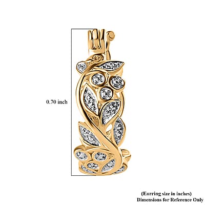 Diamond Accent Hoop Earrings in Vermeil Yellow Gold Over Sterling Silver