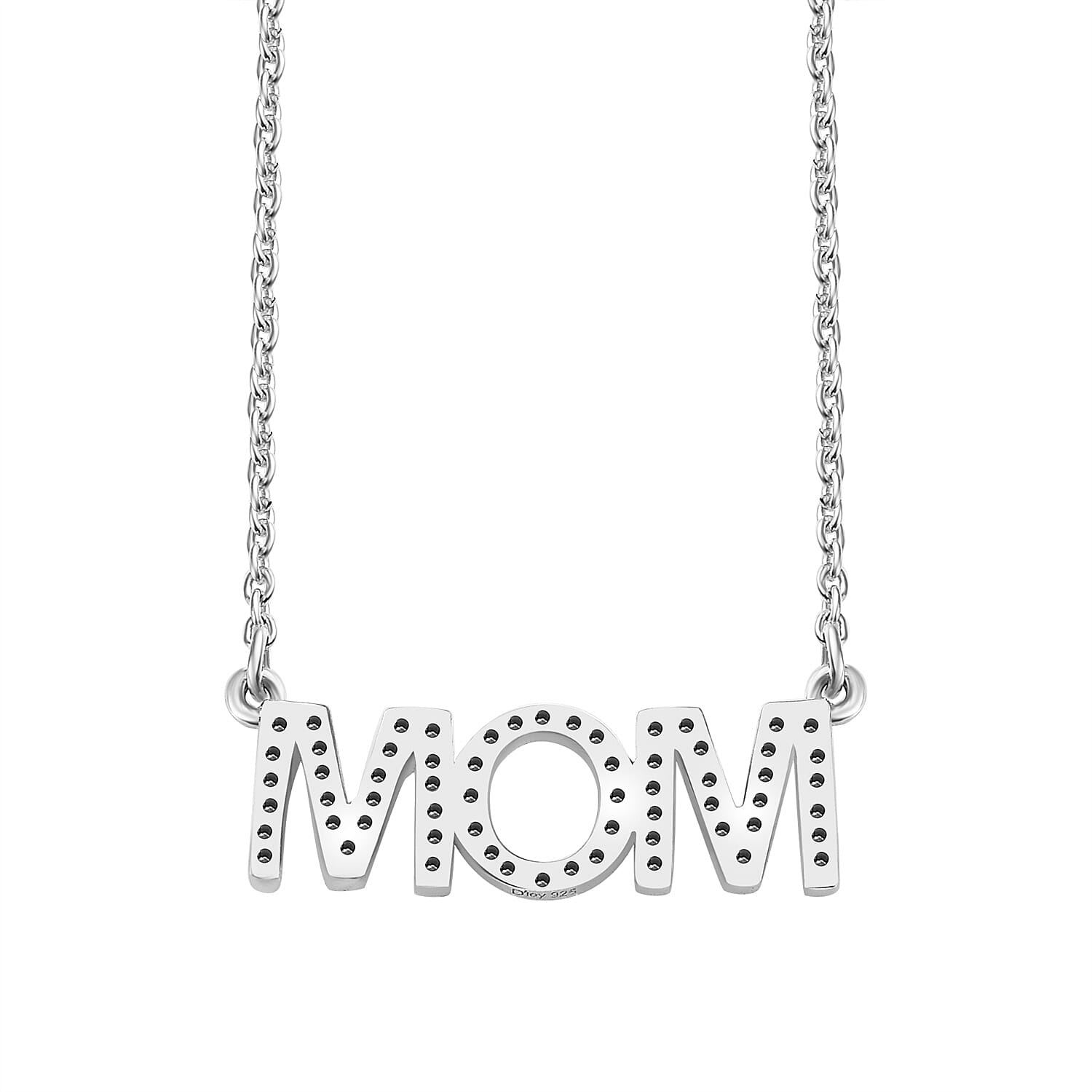 Moissanite MOM Necklace 18 Inches in Platinum Over Sterling Silver 0.60 ctw