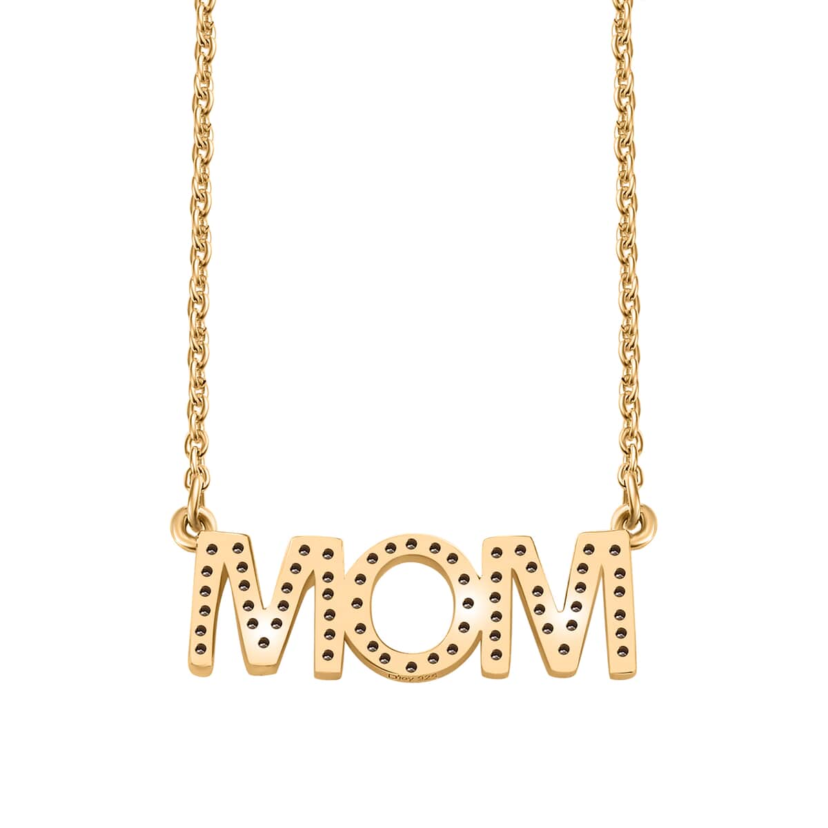 Moissanite MOM Necklace 18 Inches in Vermeil Yellow Gold Over Sterling Silver 0.60 ctw image number 4