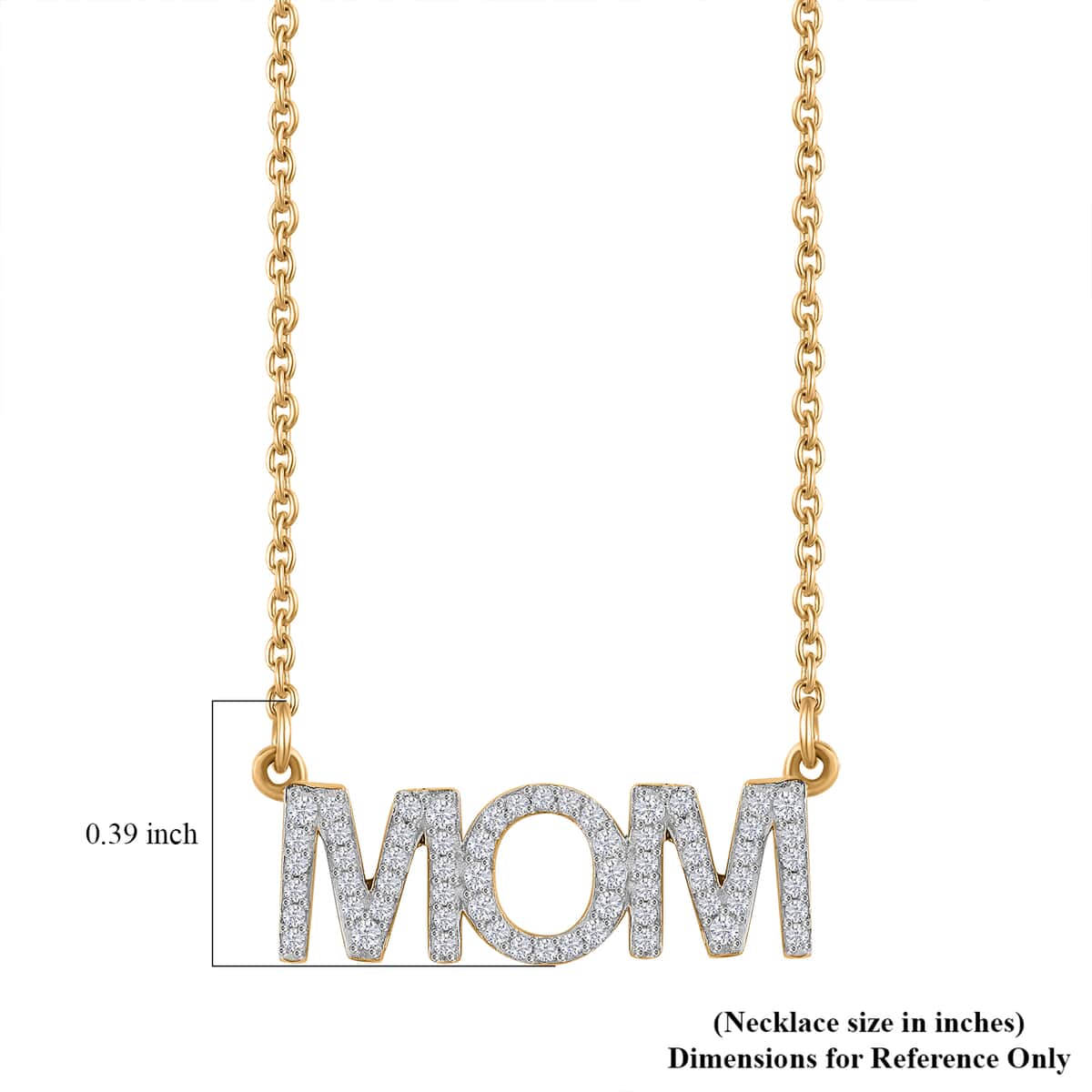 Moissanite MOM Necklace 18 Inches in Vermeil Yellow Gold Over Sterling Silver 0.60 ctw image number 6