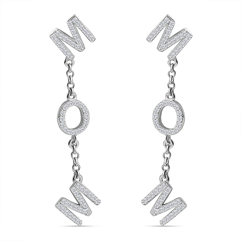 Moissanite 1.00 ctw Earrings in Platinum Over Sterling Silver