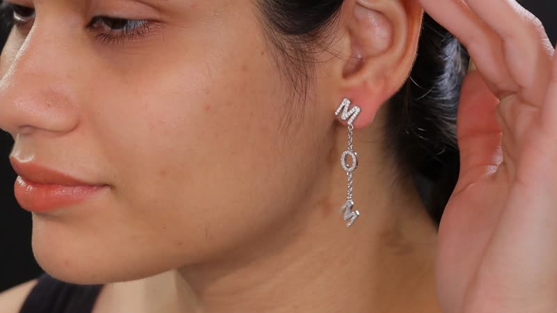 Moissanite 1.00 ctw Earrings in Platinum Over Sterling Silver