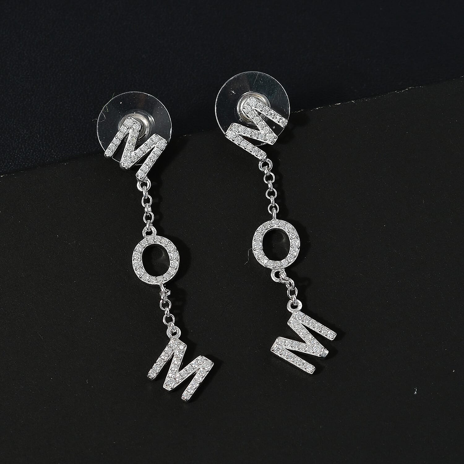Moissanite 1.00 ctw Earrings in Platinum Over Sterling Silver