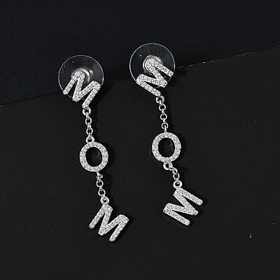 Moissanite 1.00 ctw Earrings in Platinum Over Sterling Silver