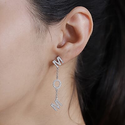 Moissanite 1.00 ctw Earrings in Platinum Over Sterling Silver