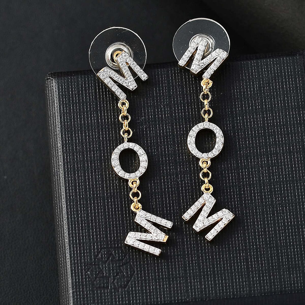 D'Joy Moissanite 1.00 ctw MOM Earrings in Vermeil Yellow Gold Over Sterling Silver image number 1